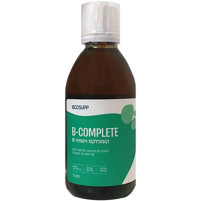 קומפלקס ויטמיני B (נוזלי), 250 מל, אקוסאפ EcoSupp