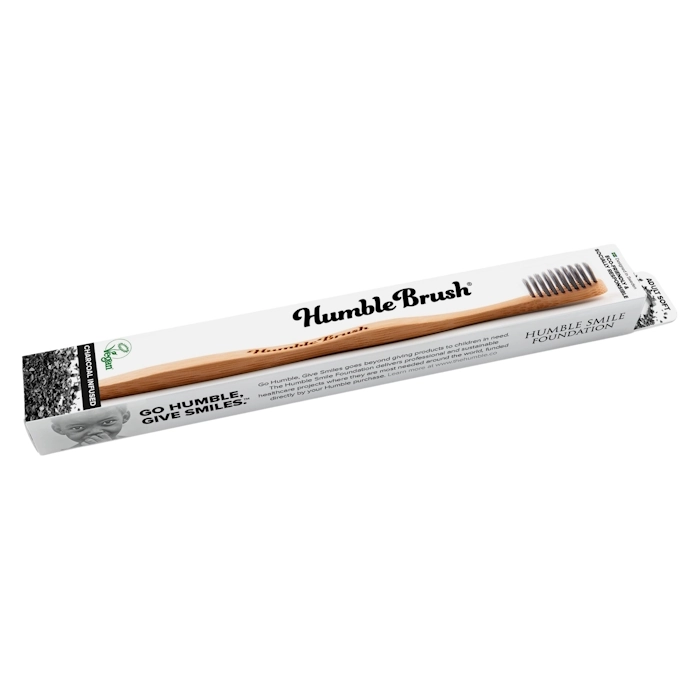 מברשת שיניים מבמבוק SOFT שחור מועשרת בפחם, Humble Brush