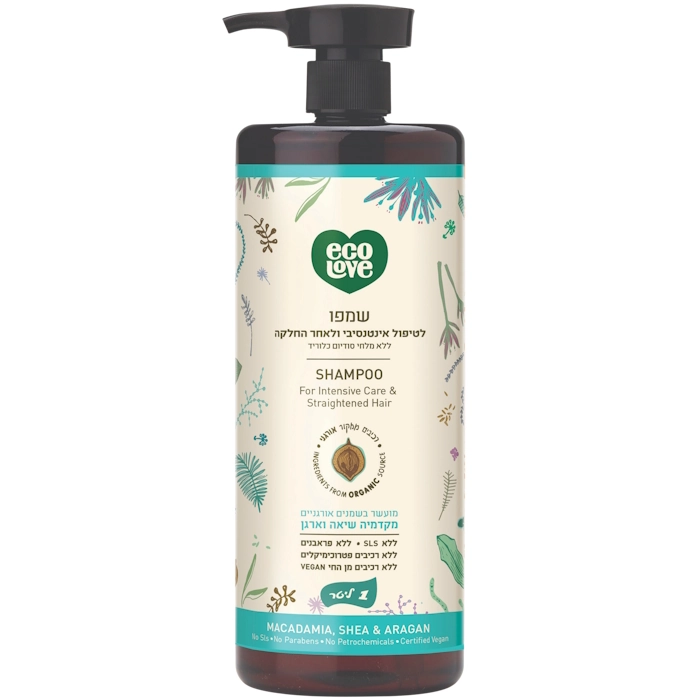 שמפו לאחר החלקה הסדרה הכחולה, 1 ליטר, אקו לאב