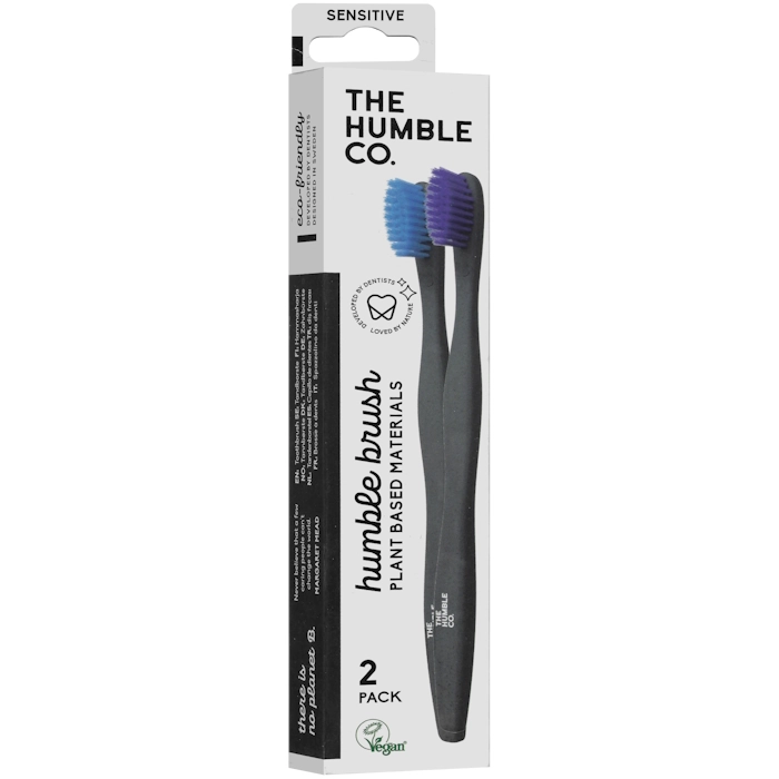 זוג מברשות שיניים ממקור צמחי, סגול וכחול | Humble Brush