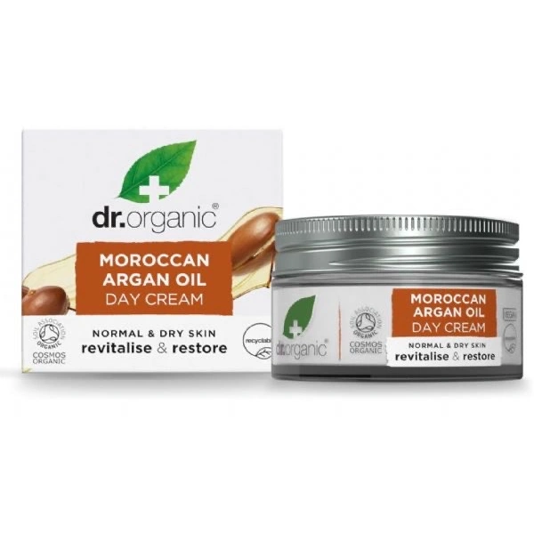 קרם יום בתוספת שמן מרוקאי לעור רגיל ויבש 50 מ"ל ד"ר אורגניק