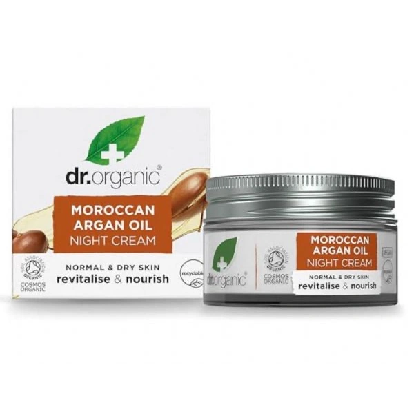 קרם לילה בתוספת שמן מרוקאי לעור רגיל ויבש 50 מ"ל ד"ר אורגניק